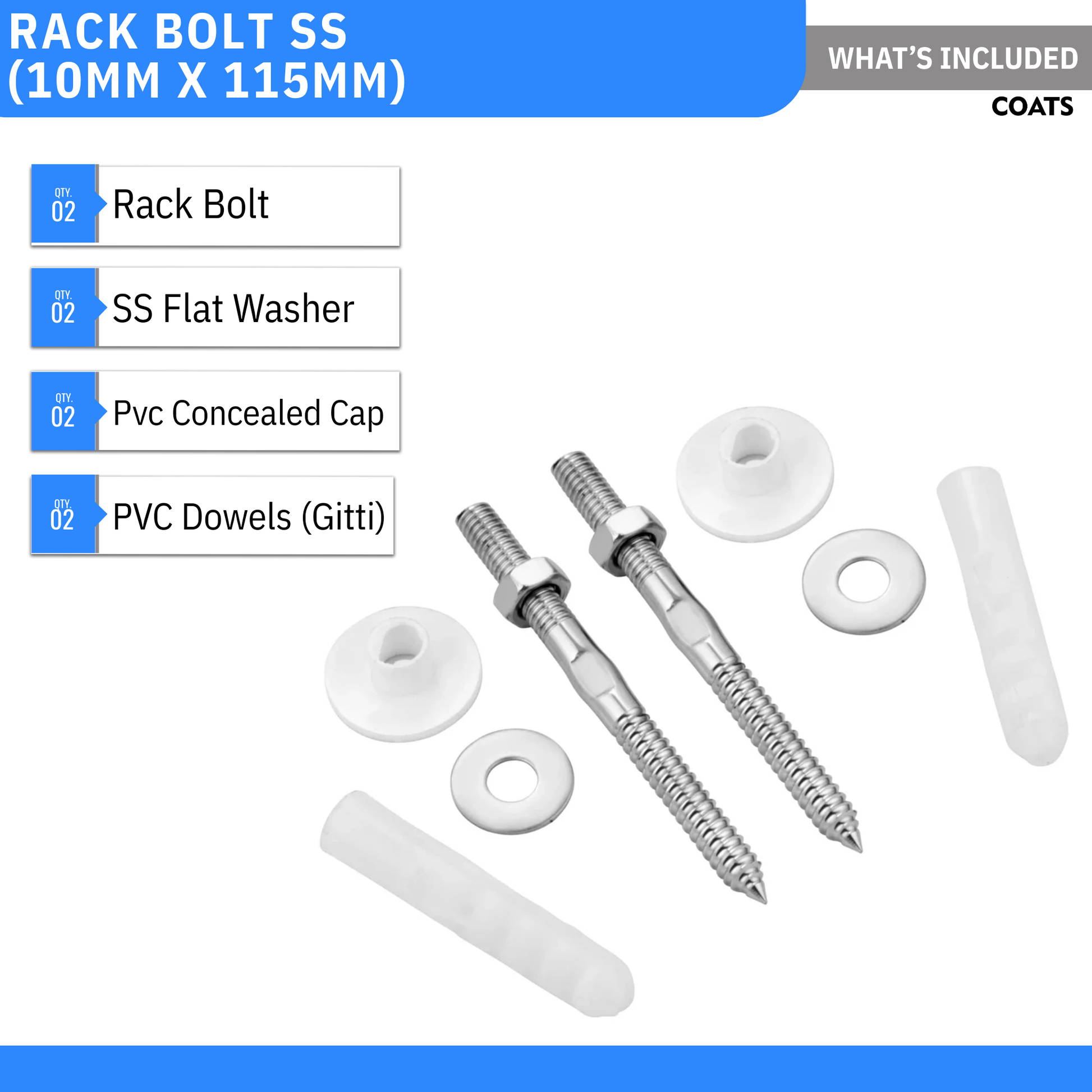 Rack Bolt SS (10mm X 115mm) - by Coats®