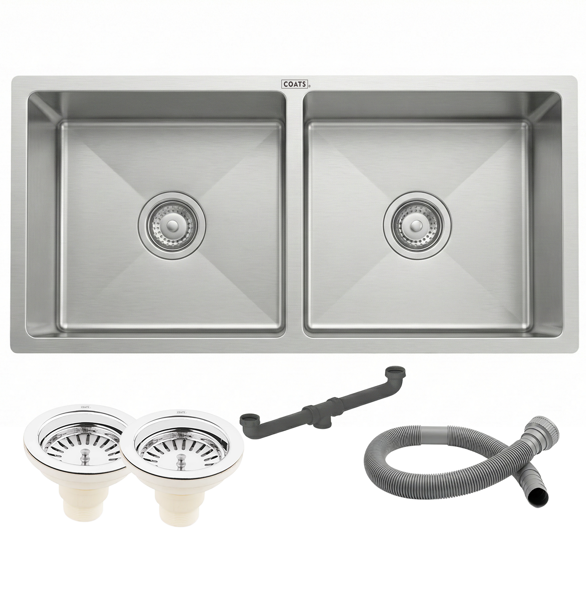 Handmade Double Bowl Kitchen Sink (37 x 18 x 9 Inches)