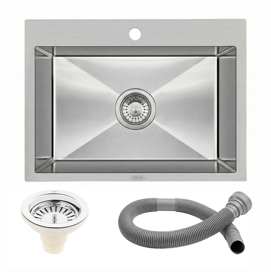 Handmade Single Bowl Kitchen Sink (24 x 18 x 9 Inches)